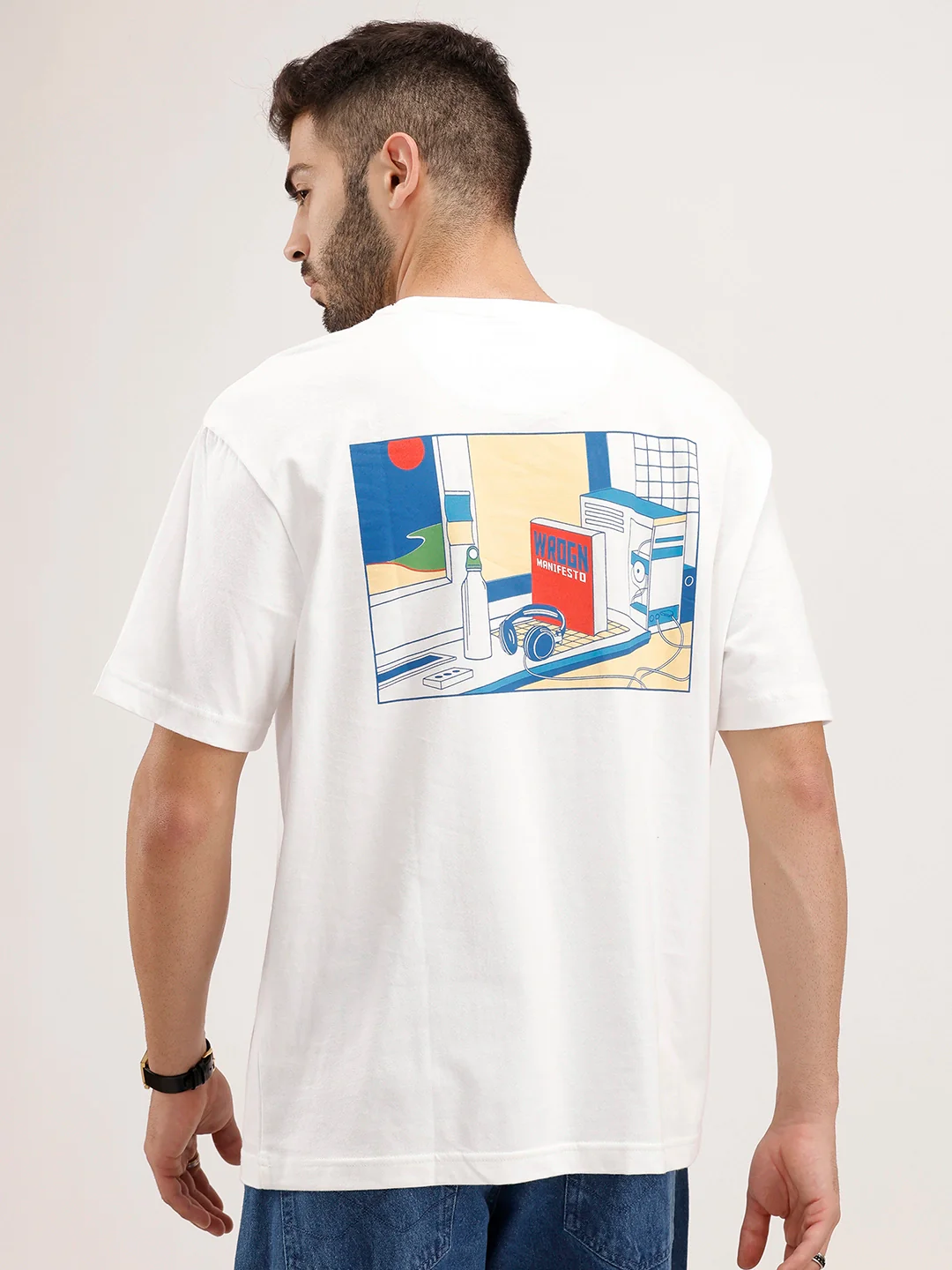 Oversized Backprinted T-Shirt | White - Image 3