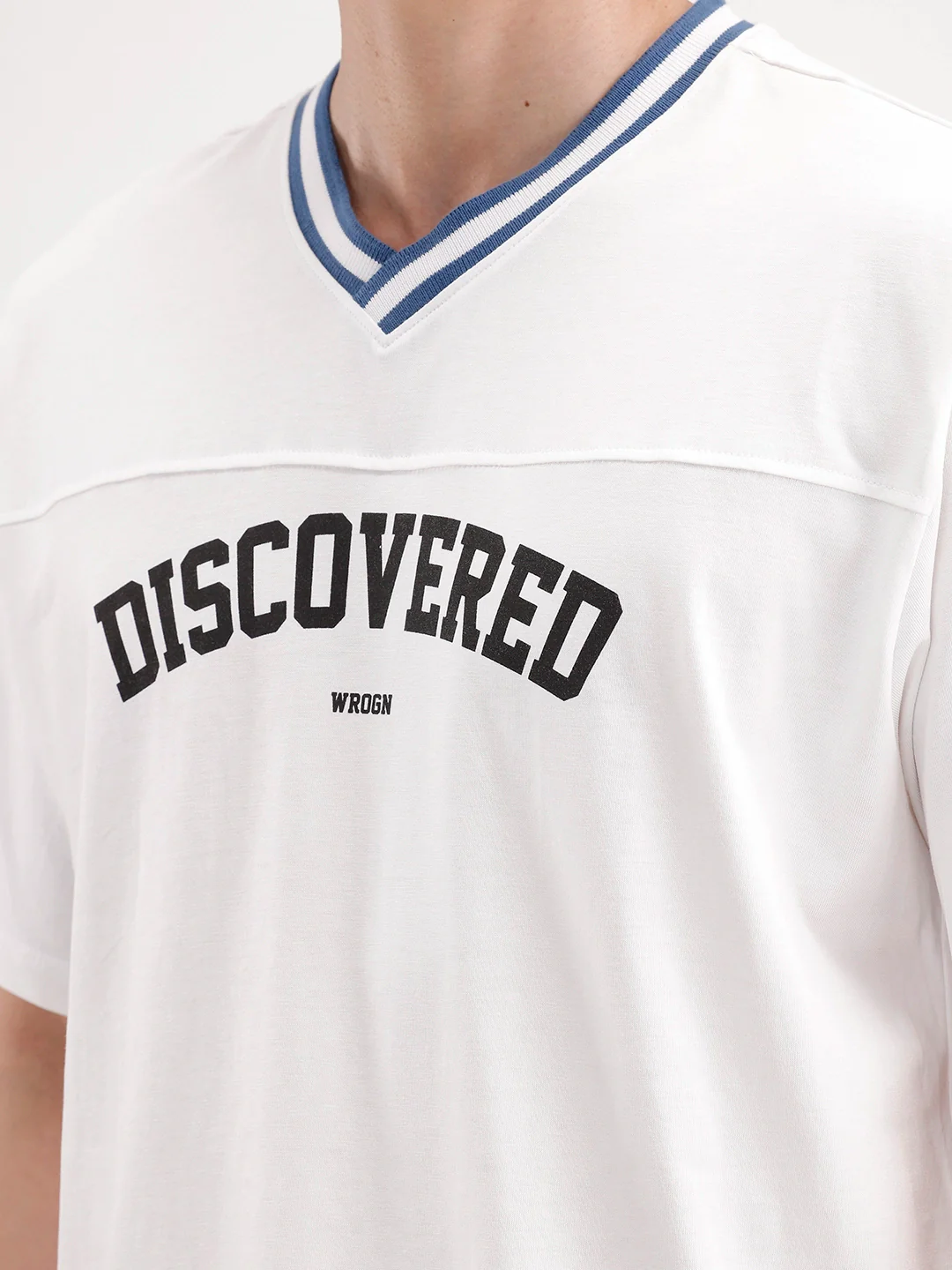 Oversized Contrast Collar T-Shirt | White - Image 5