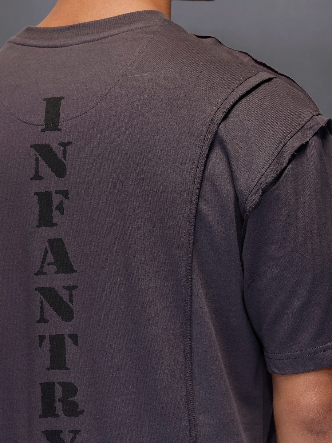 Oversized Cut And Sew T-Shirt | Charcoal - Image 5
