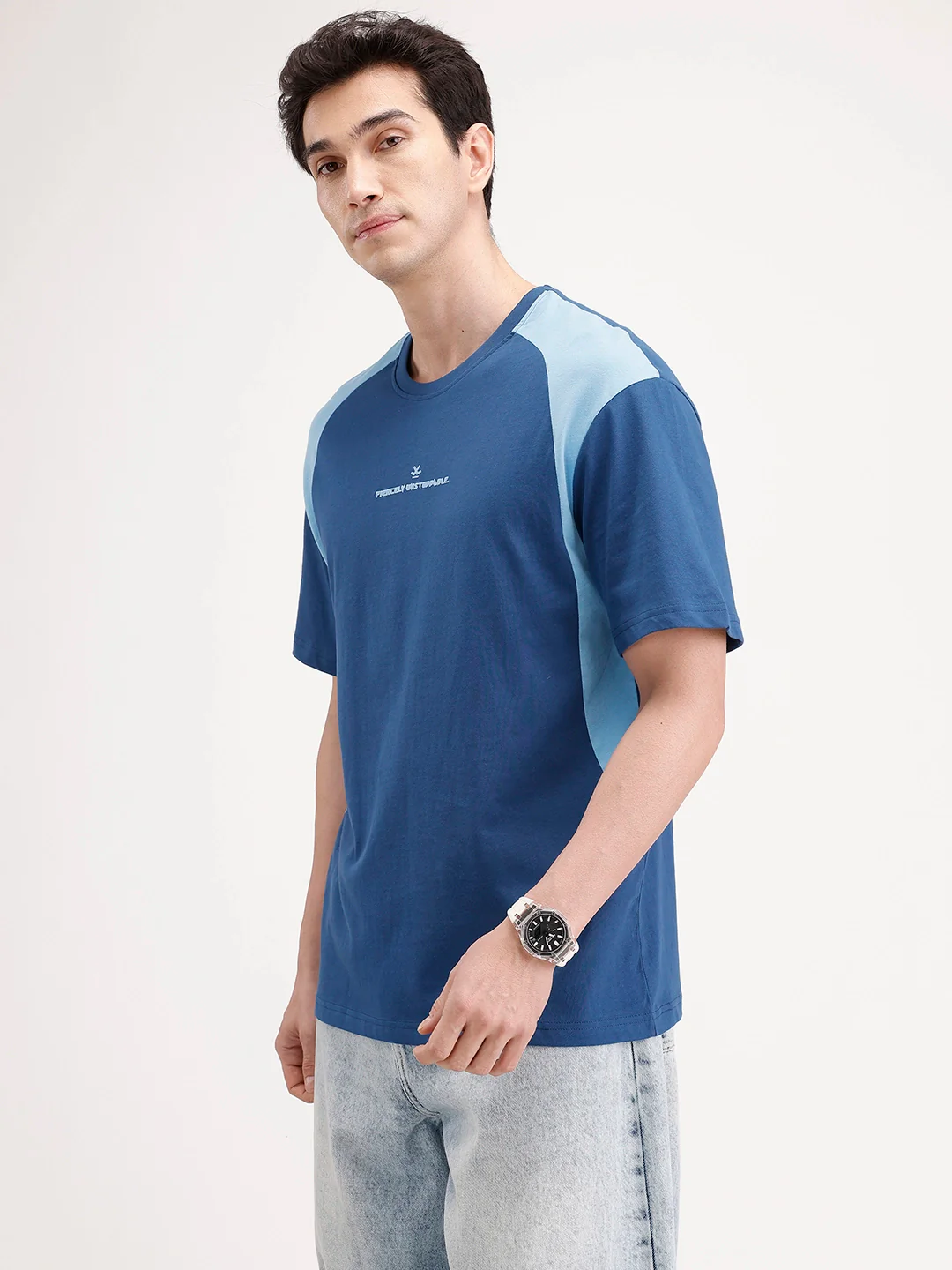 Oversized Cut & Sew T-Shirt | Dark Blue - Image 4