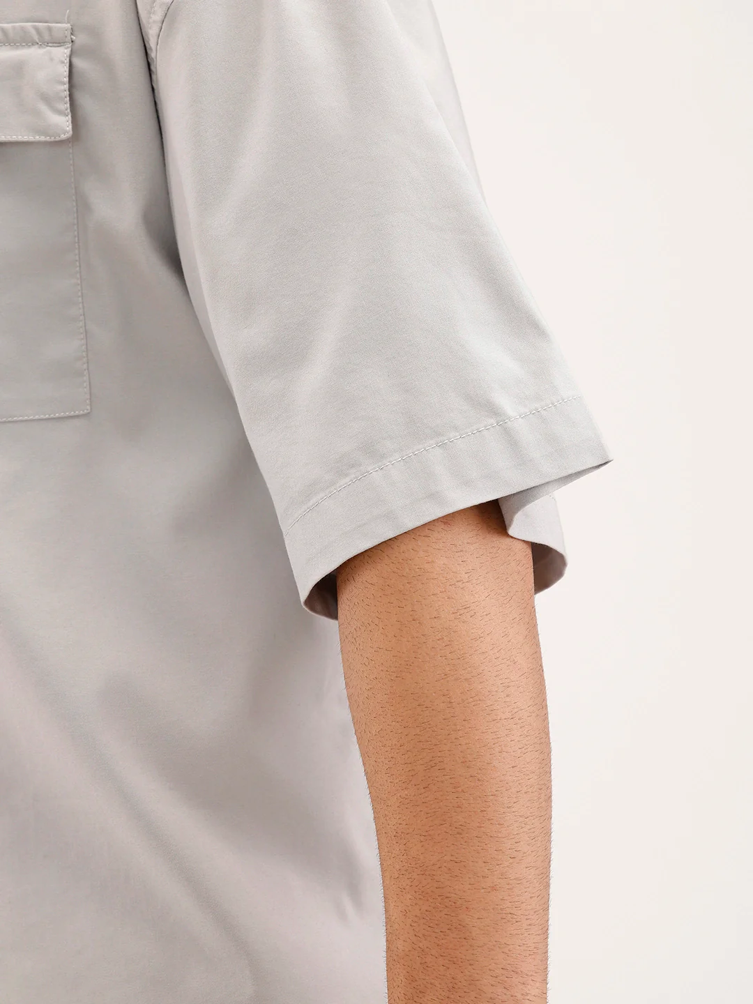 Oversized Double Pocket Half Sleeve Shirt | Grey - Image 6