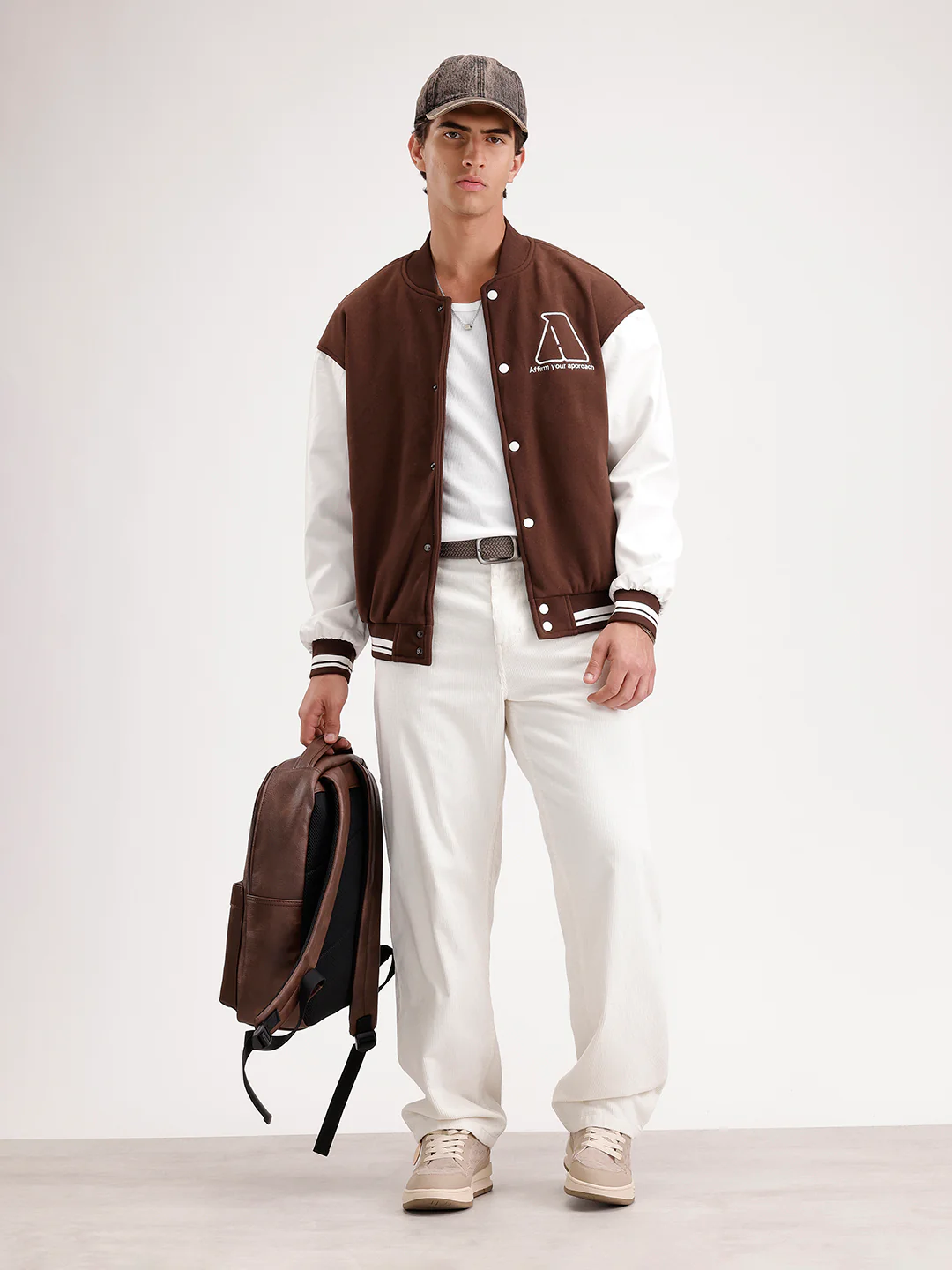 Oversized Embroidered Bomber Jacket | Brown - Image 2