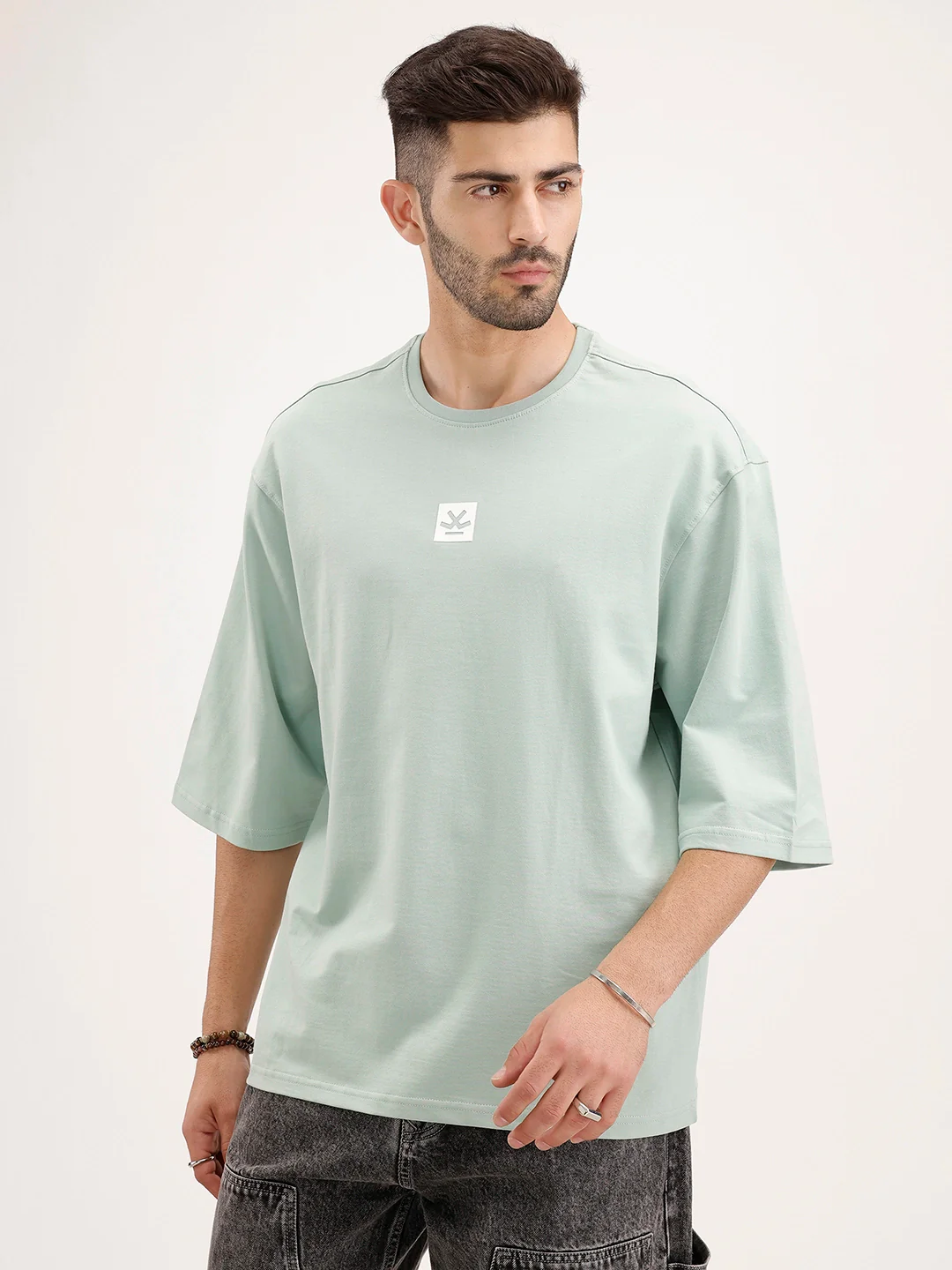 Oversized Fit 3/4 Sleeves T-Shirt | Green - Image 4