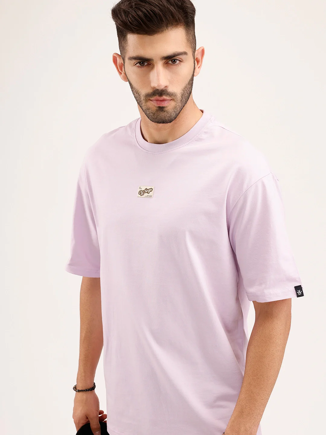 Oversized Fit Patch Detailed T-Shirt | Purple