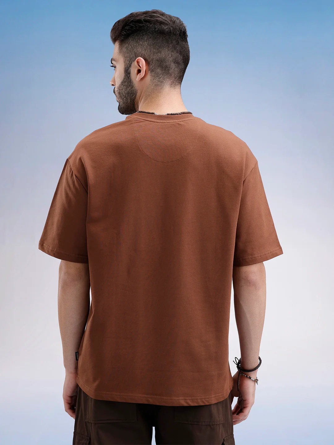 Oversized Fit Puffer Printed T-Shirt | Brown - Image 5