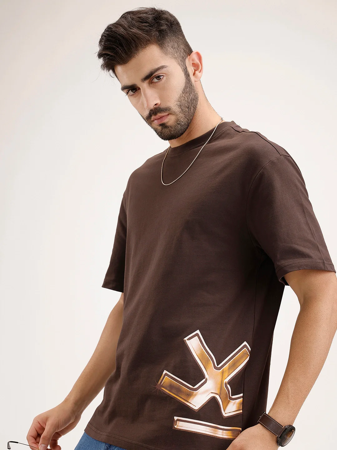 Oversized Fit T-Shirt | Brown