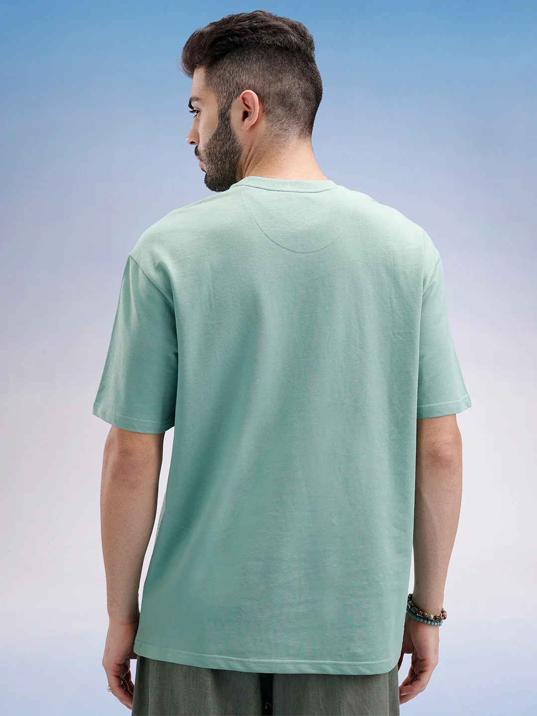 Oversized Front Printed T-Shirt | Green - Image 3
