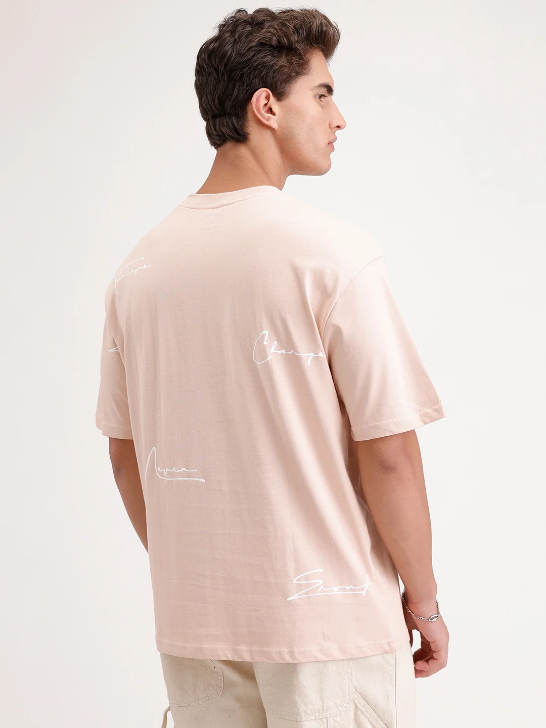 Oversized Placement Printed T-Shirt | Pink - Image 3