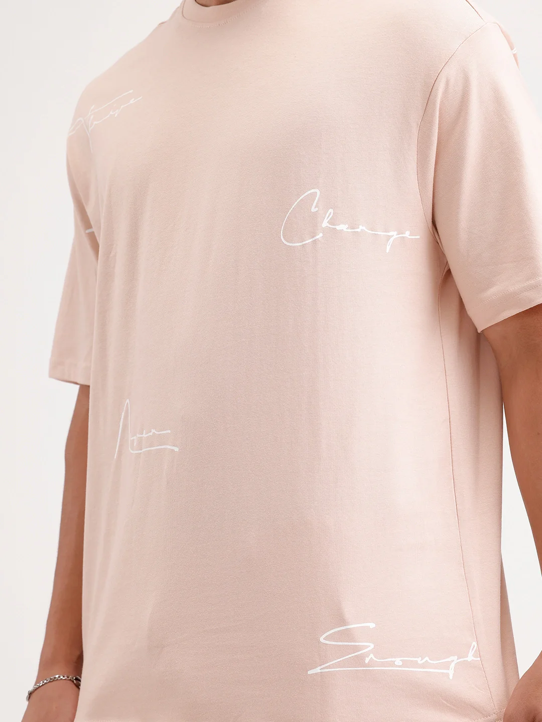 Oversized Placement Printed T-Shirt | Pink - Image 6