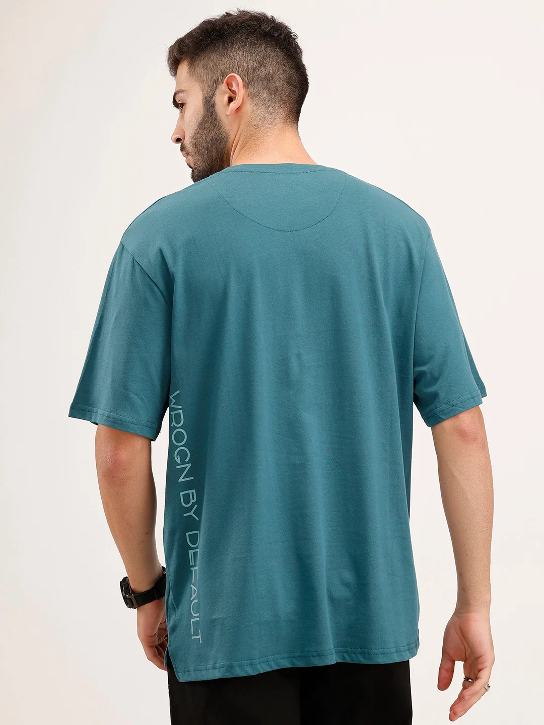 Oversized Placement Printed T-Shirt | Teal - Image 3