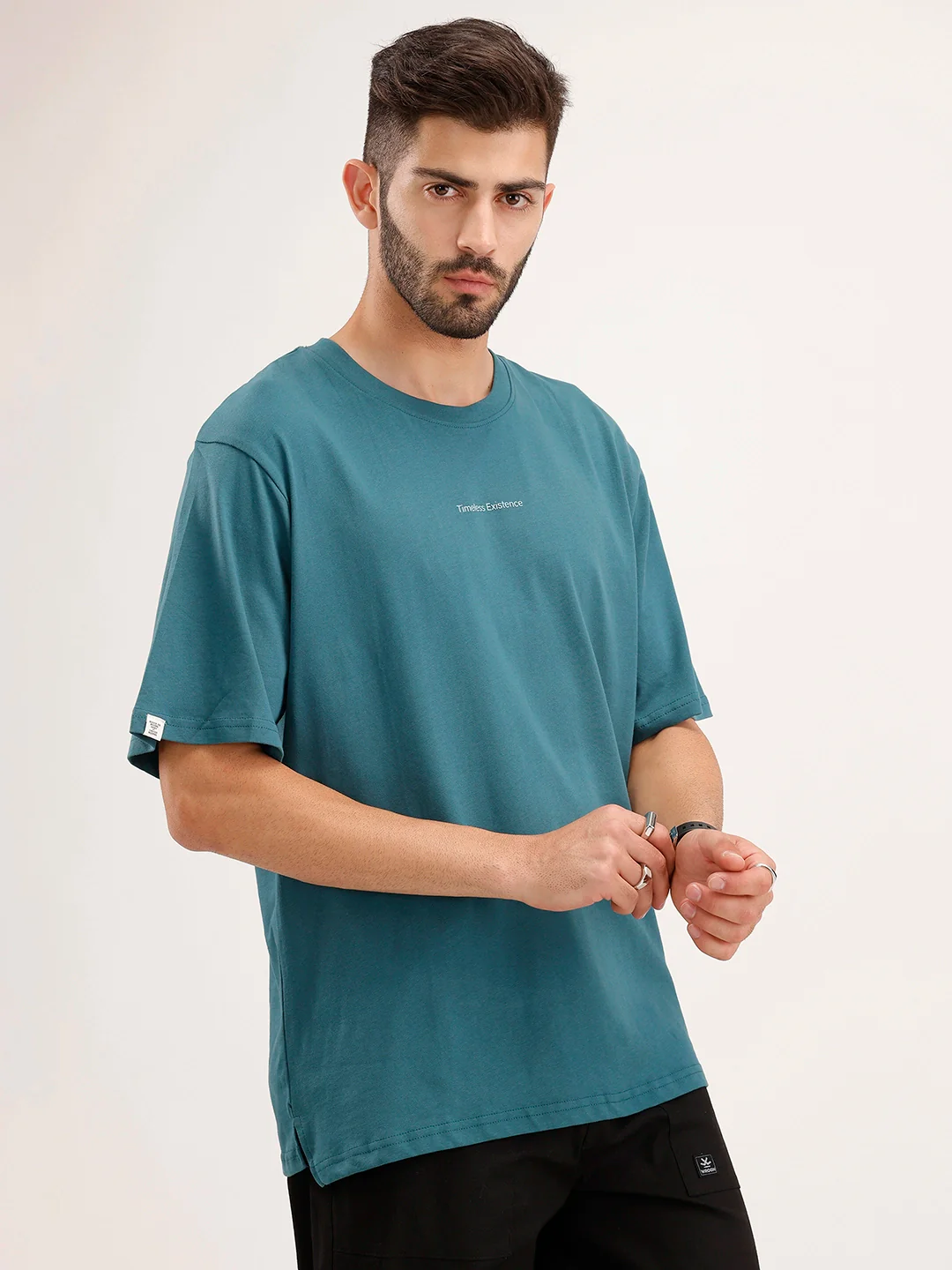 Oversized Placement Printed T-Shirt | Teal - Image 4
