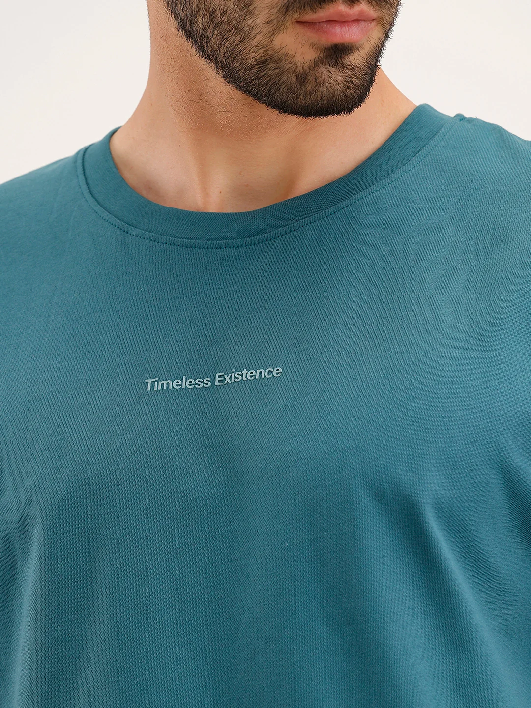 Oversized Placement Printed T-Shirt | Teal - Image 5