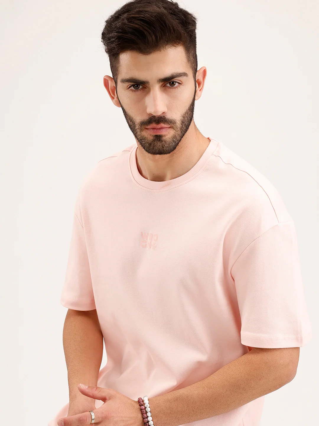 Oversized Print T-Shirt | Pink