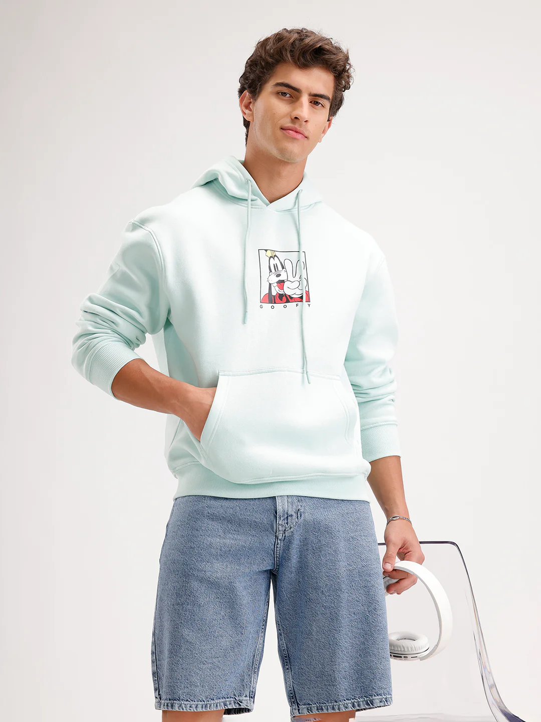 Oversized Printed Hoodie  | Green