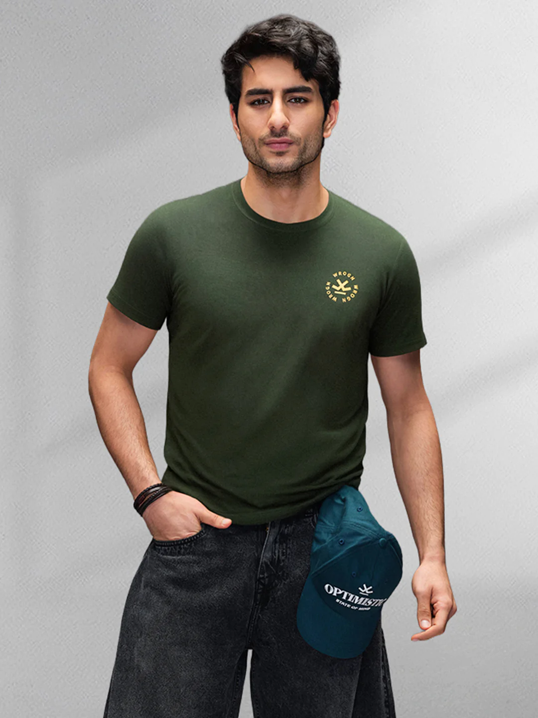 Chic Olive Minimal T-Shirt