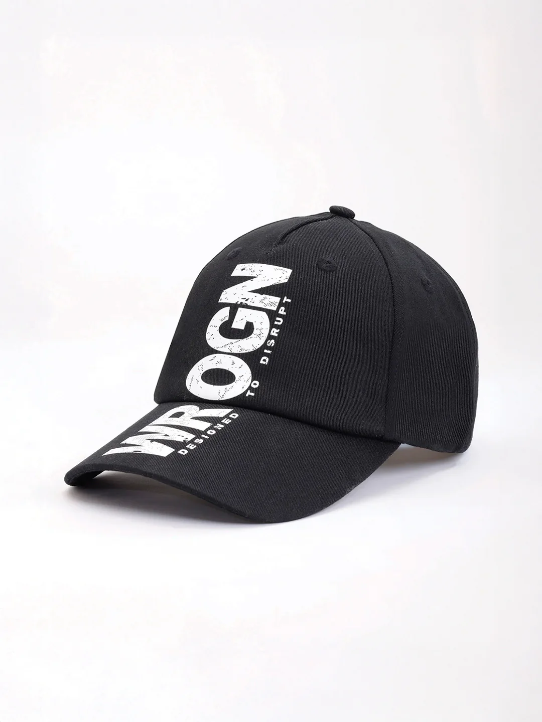 Printed "Disrupt" Graphic Cap | Black