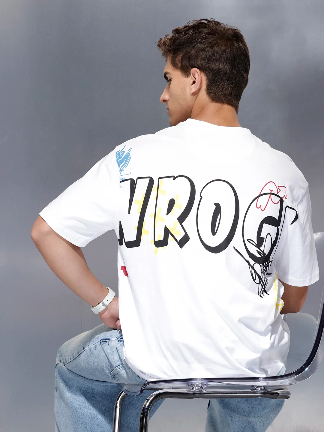 Printed oversized T-shirt | White