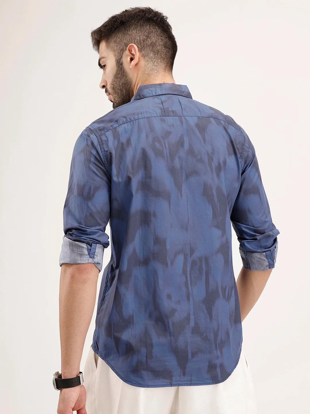 Regular Fit AOP Shirt | Navy Blue - Image 3