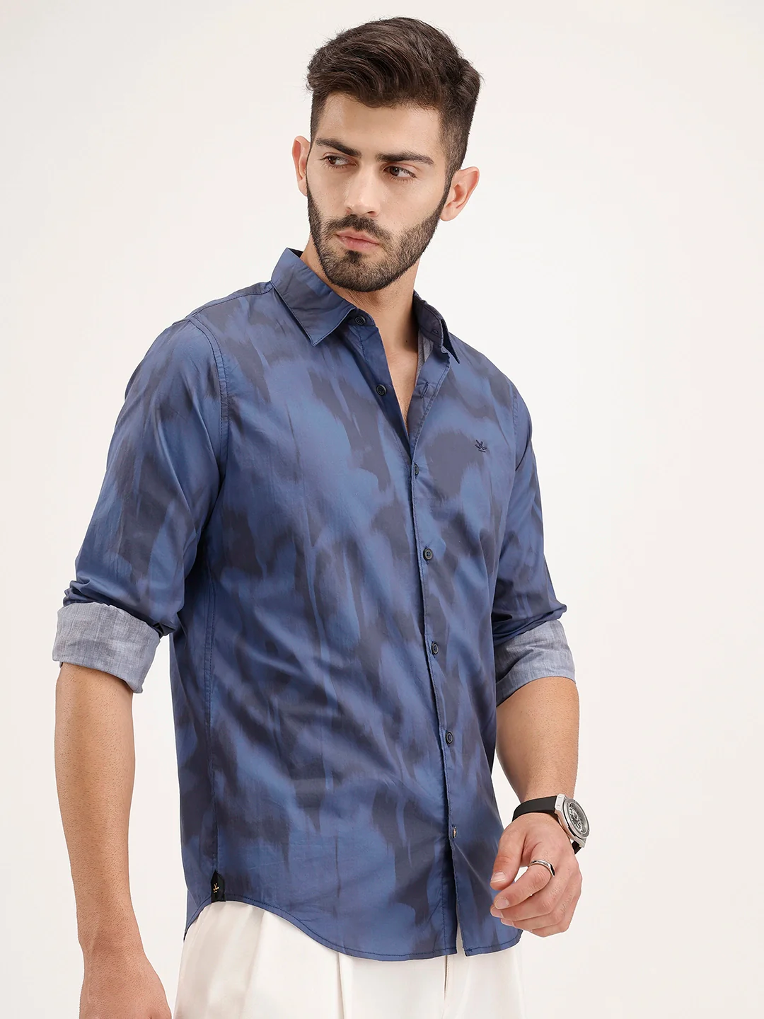 Regular Fit AOP Shirt | Navy Blue - Image 4