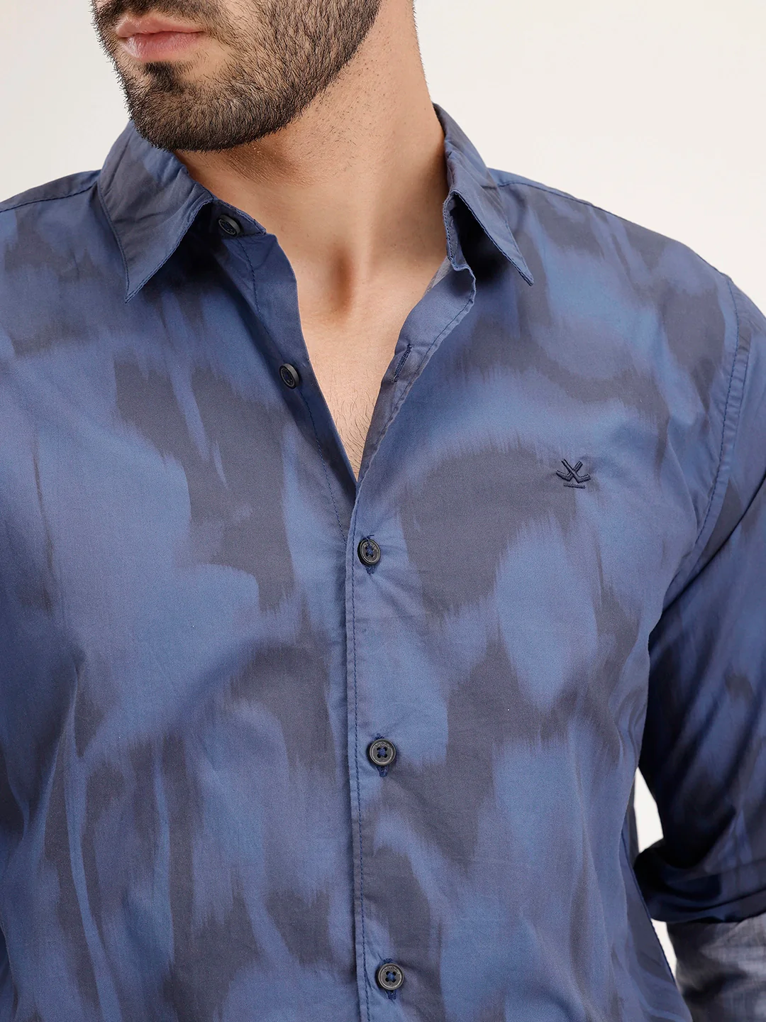 Regular Fit AOP Shirt | Navy Blue - Image 5