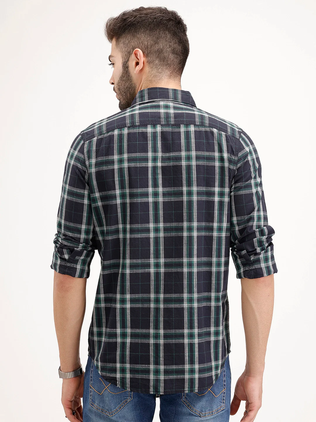 Regular Fit Checkered Shirt | Green - Image 3