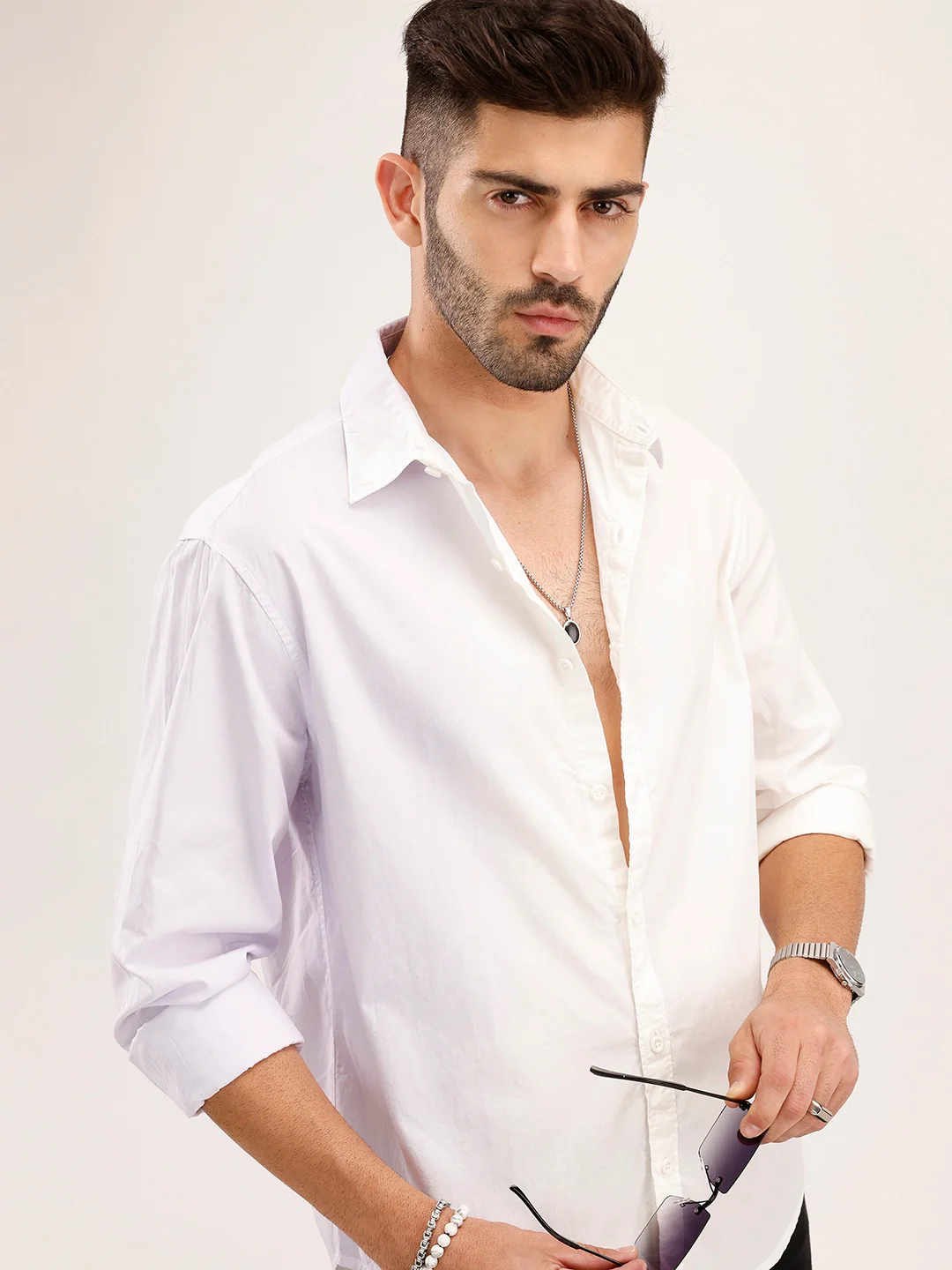 Regular Fit Gradient Shirt | White