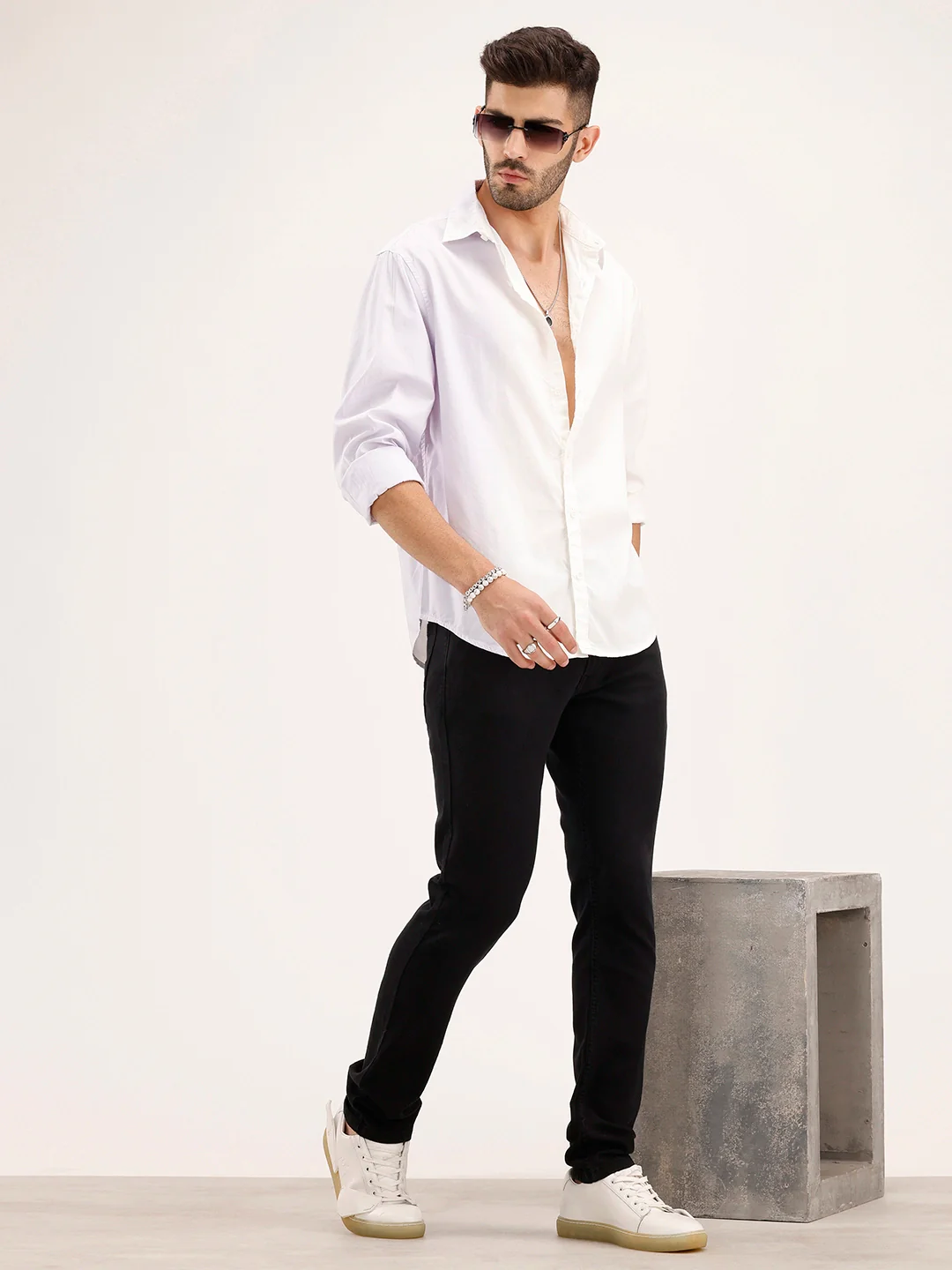 Regular Fit Gradient Shirt | White - Image 2