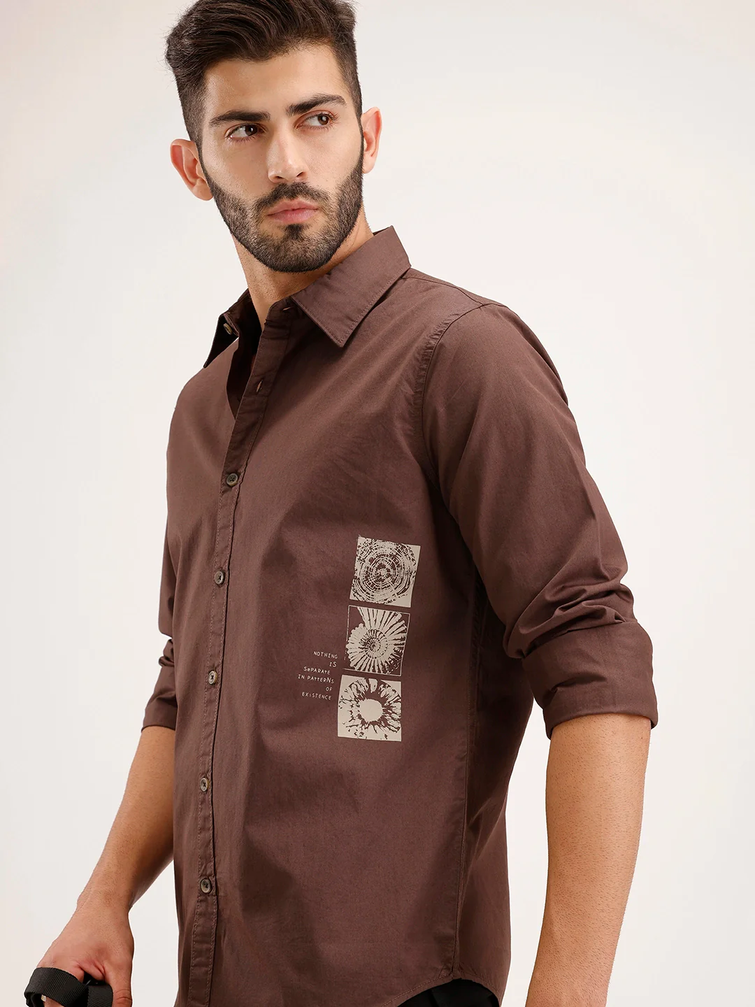 Regular Fit Placement Printed Shirt | Brown