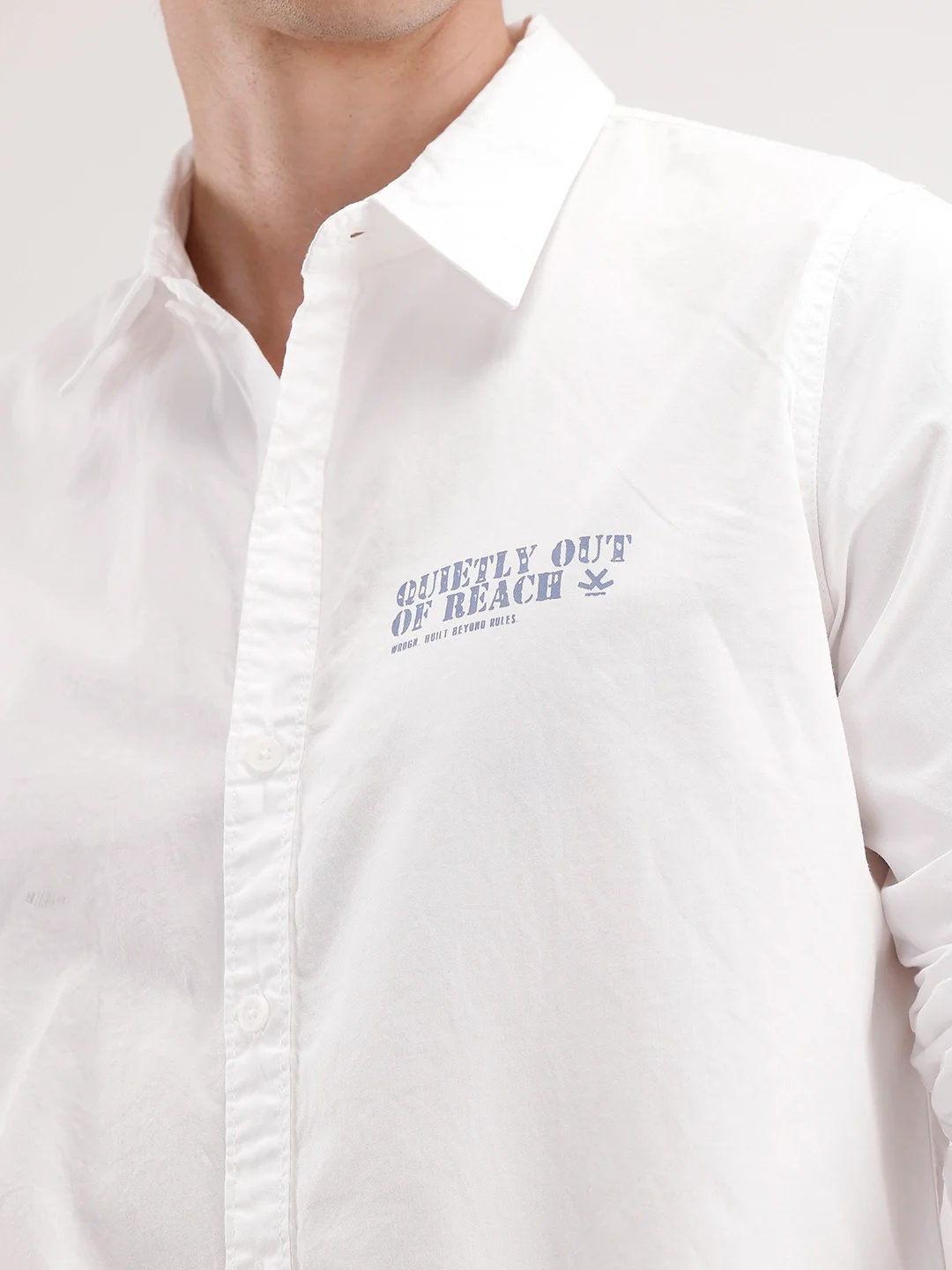 Regular Fit Printed Shirt | White - Image 5