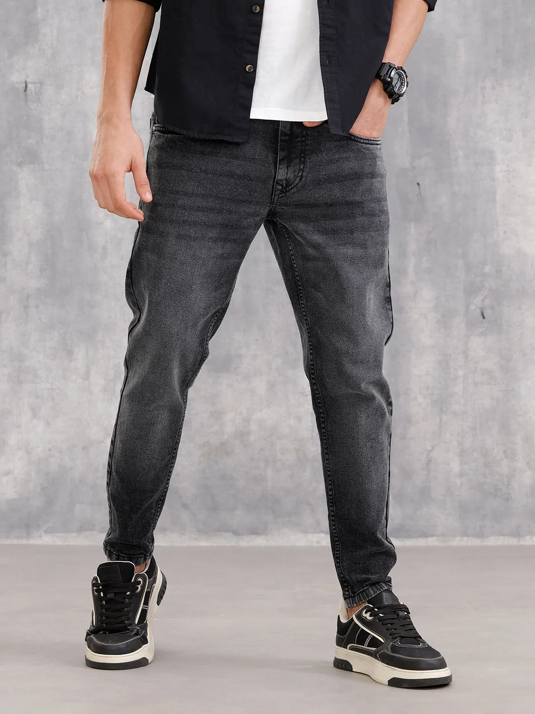 Skinny Crop Mild Wash Jeans I Grey