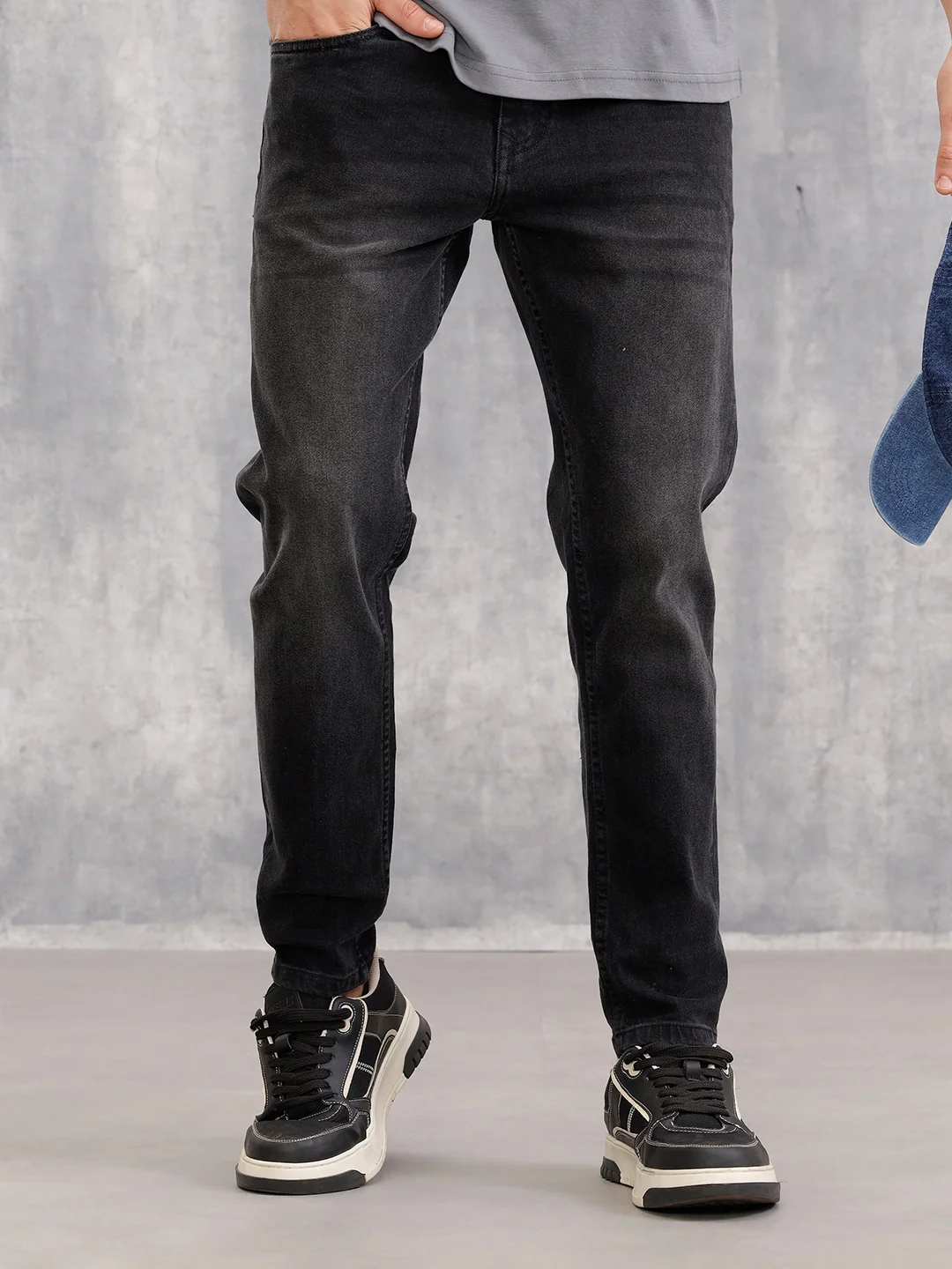 Skinny Crop Vintage Wash Jeans | Black