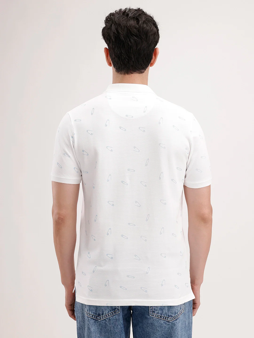 Slim Fit AOP Polo T-Shirt | White - Image 3