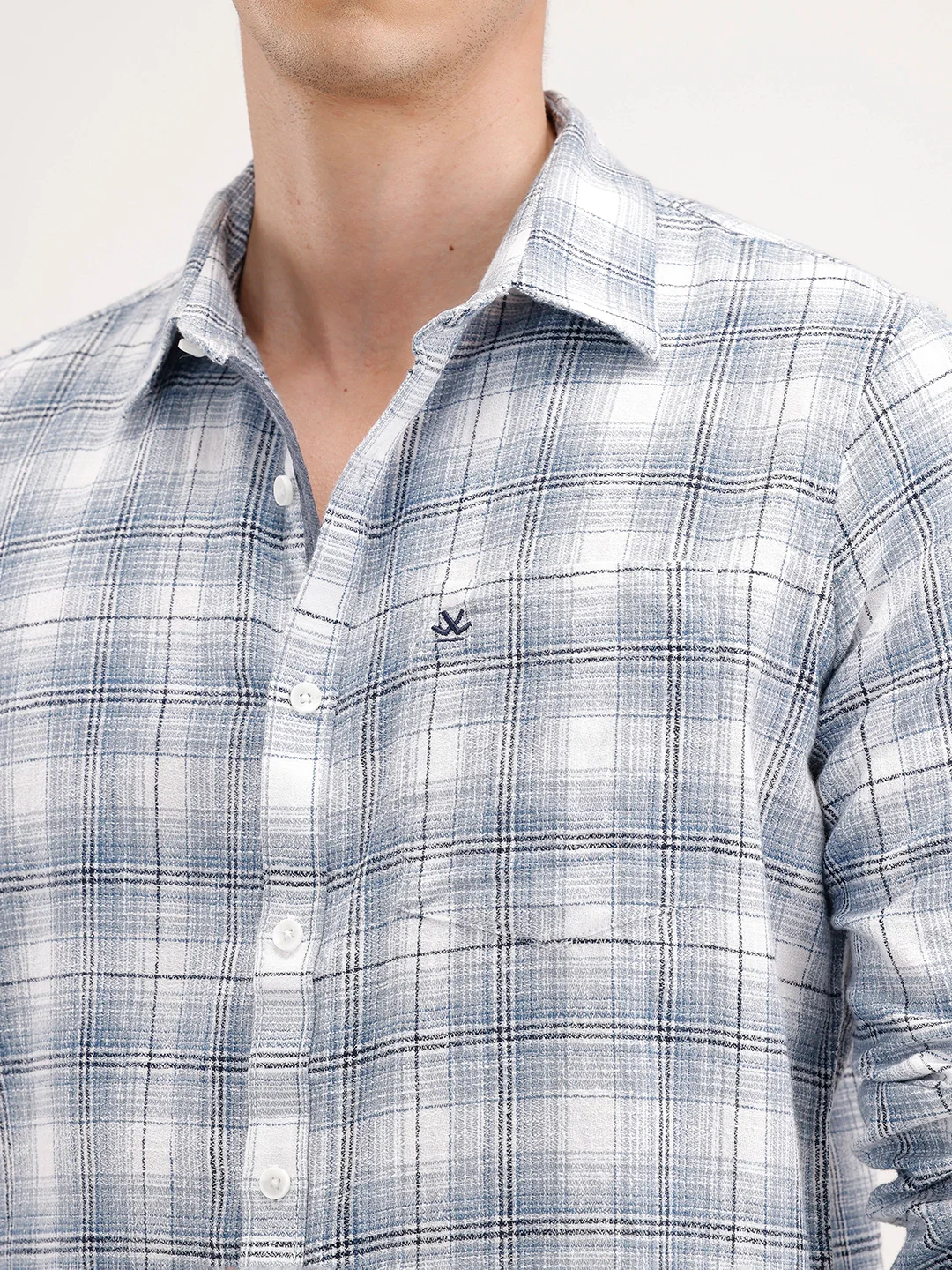 Slim Fit Checkered Shirt | Blue - Image 5