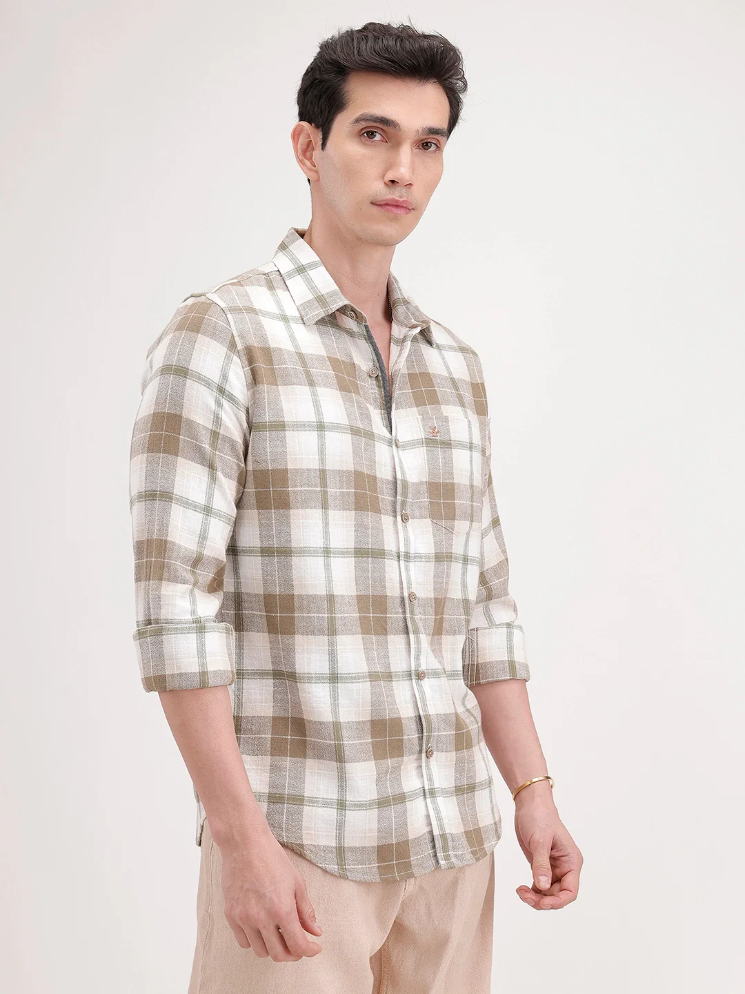 Slim Fit Checkered Shirt | Green - Image 4