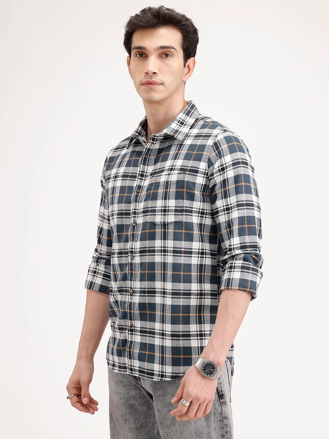 Slim Fit Checkered Shirt | Multicolor - Image 4