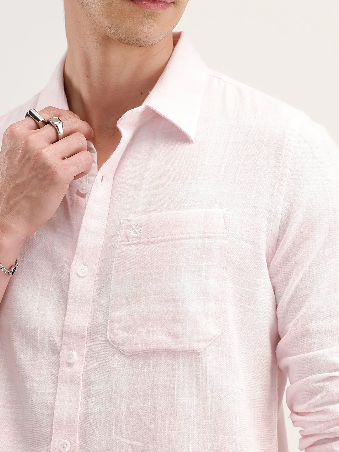 Slim Fit Checkered Shirt | Pink - Image 5