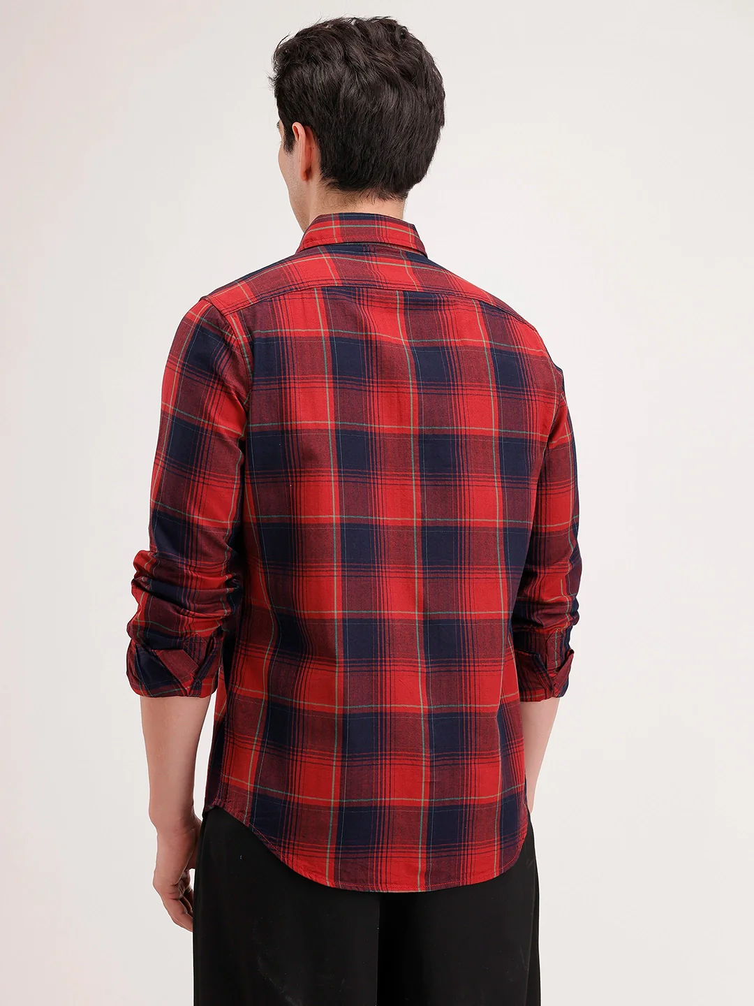 Slim Fit Checkered Shirt | Rust - Image 3