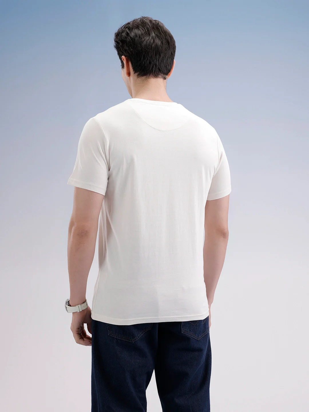 Slim Fit Classic Placement Printed T-Shirt | Off White - Image 3