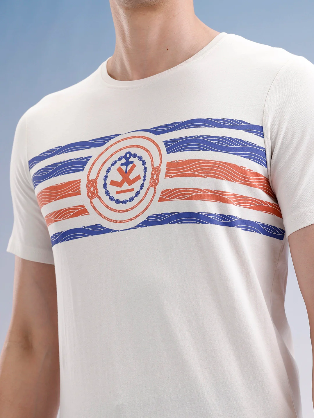 Slim Fit Classic Placement Printed T-Shirt | Off White - Image 5