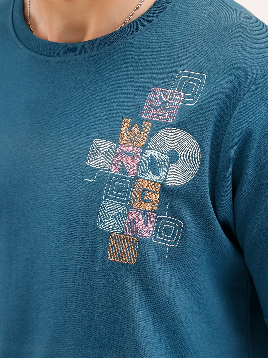 Slim Fit Embroidered T-Shirt | Teal - Image 5