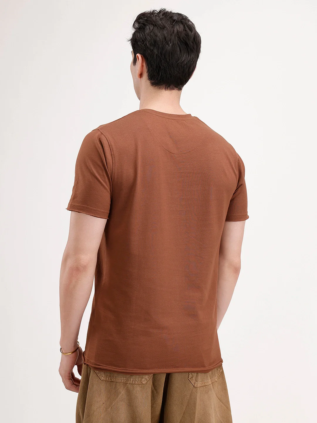 Slim Fit Emroidered T-Shirt | Brown - Image 3
