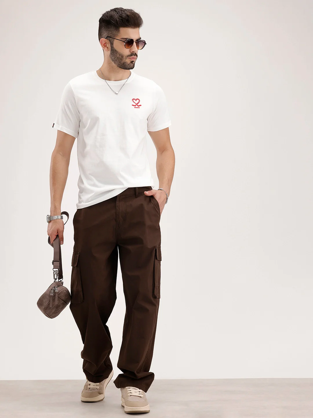 Slim Fit Placement Printed Tee | White - Image 5