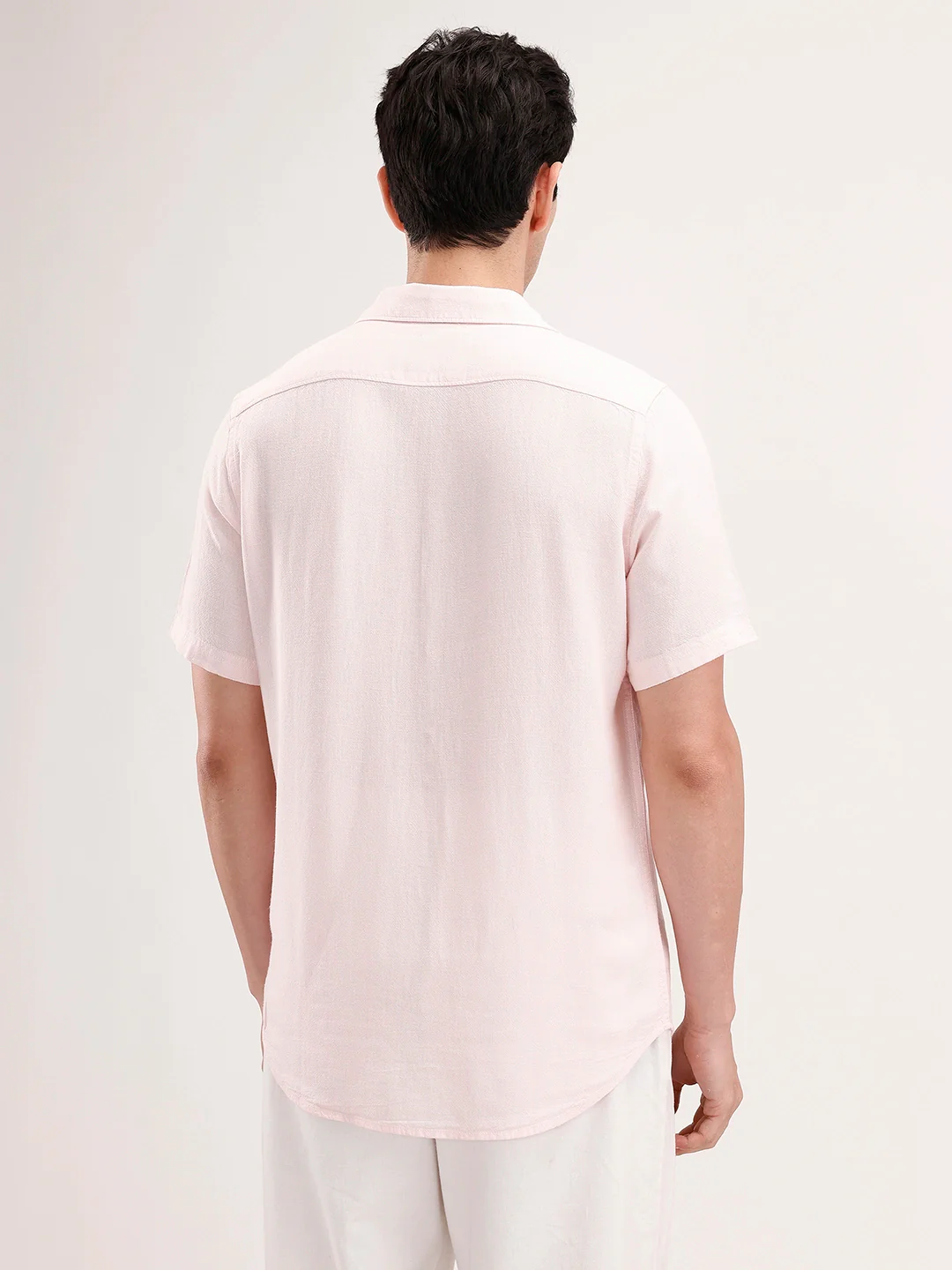 Slim Fit Linen Blend Shirt | Pink - Image 3