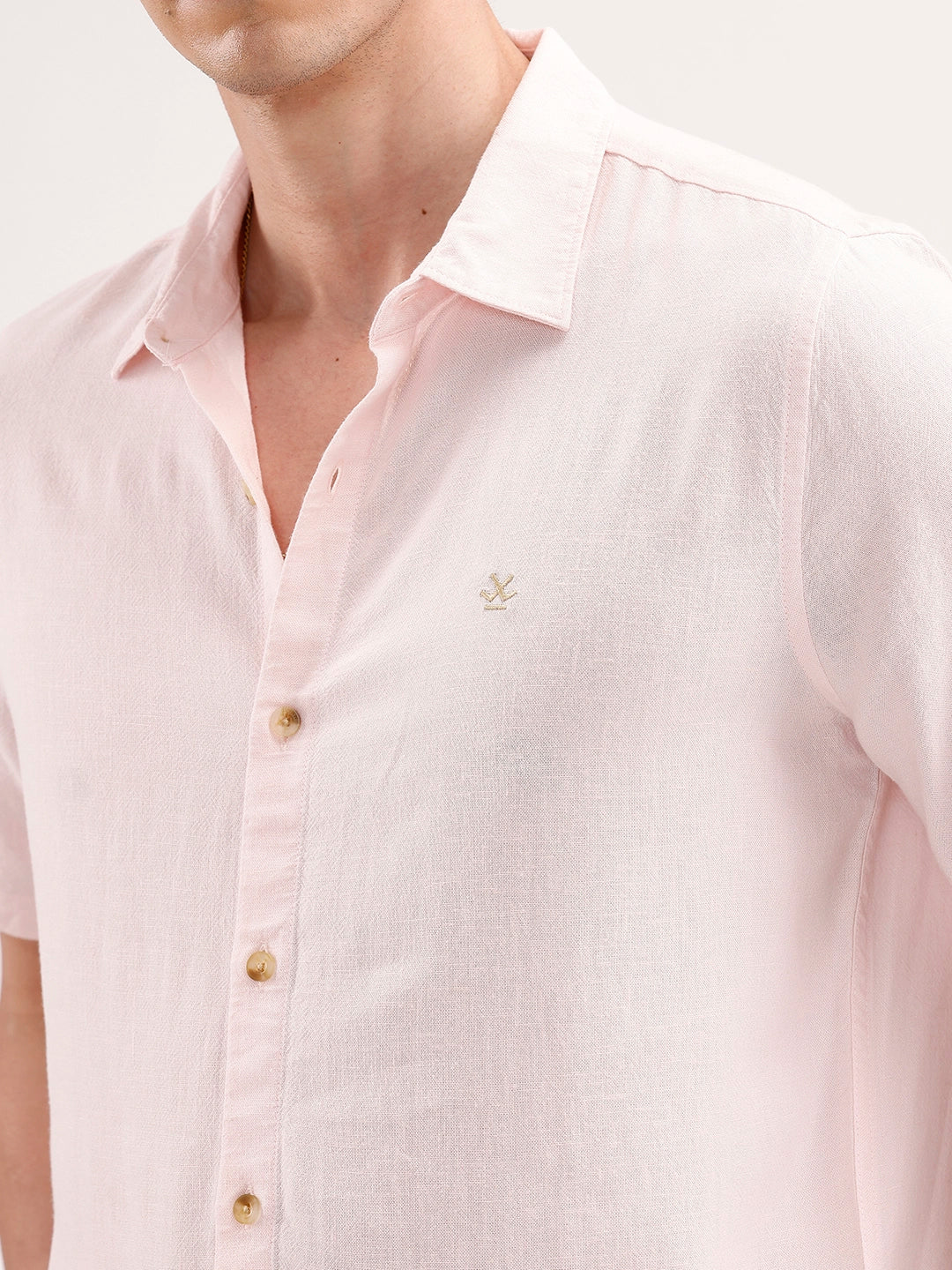 Slim Fit Linen Blend Shirt | Pink - Image 5