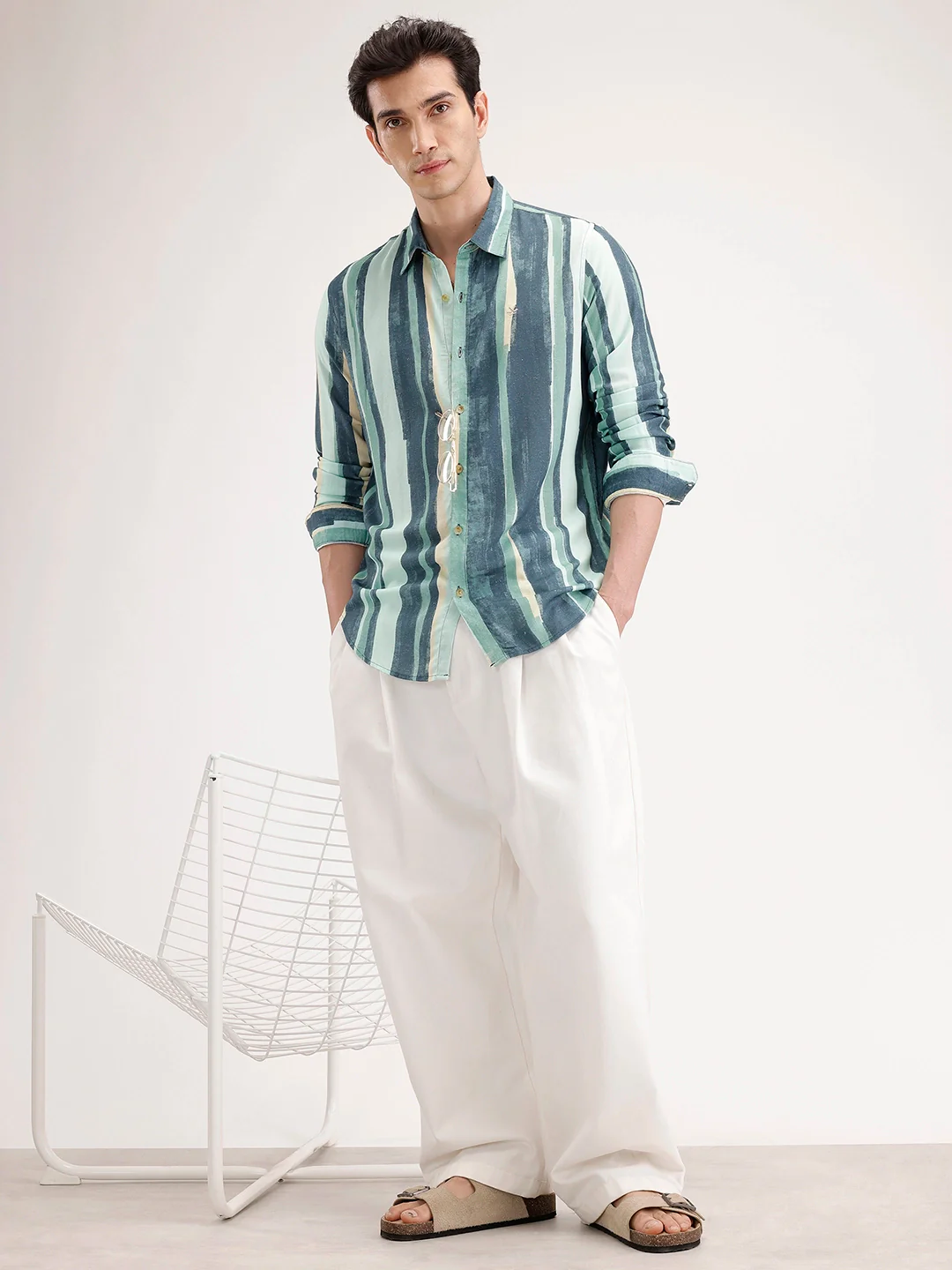 Slim Fit Printed Full Sleeve Shirt | Multicolor - Image 2