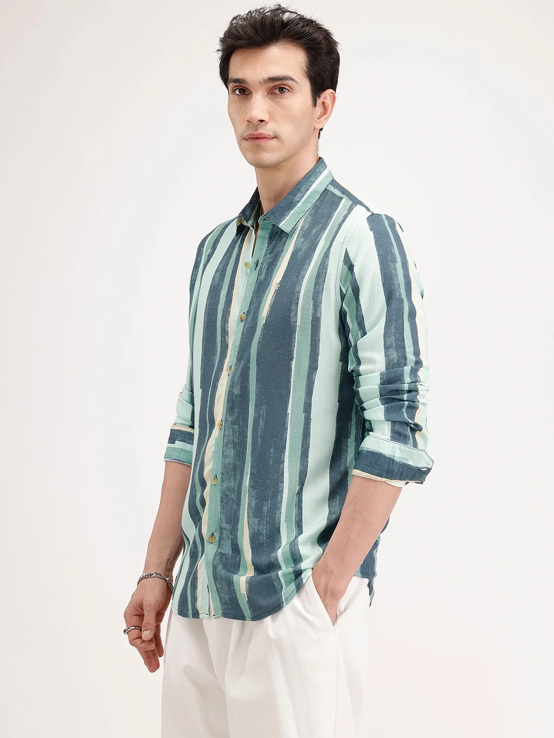 Slim Fit Printed Full Sleeve Shirt | Multicolor - Image 4