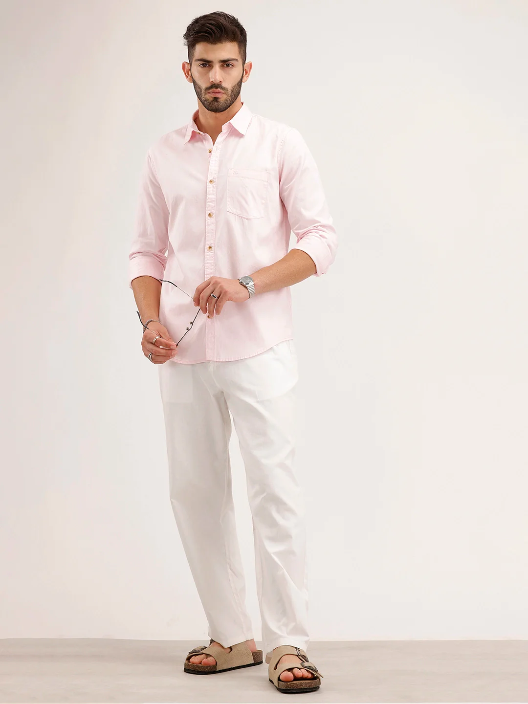 Slim Fit Solid Shirt | Pink - Image 2