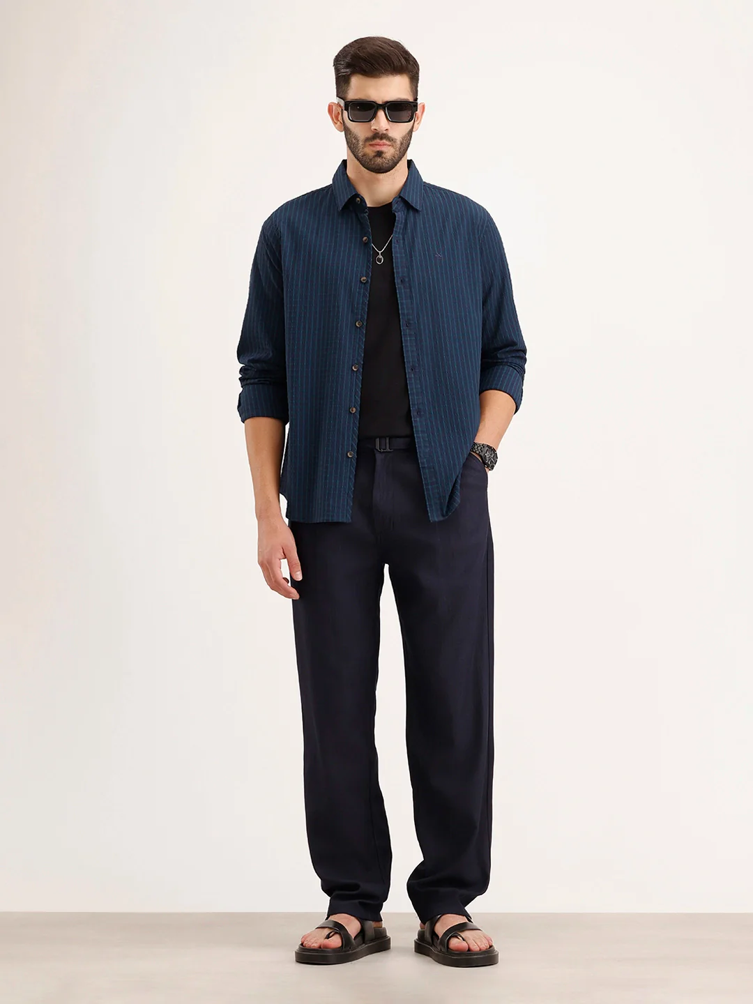 Slim Fit Textured Shirt | Blue - Image 2
