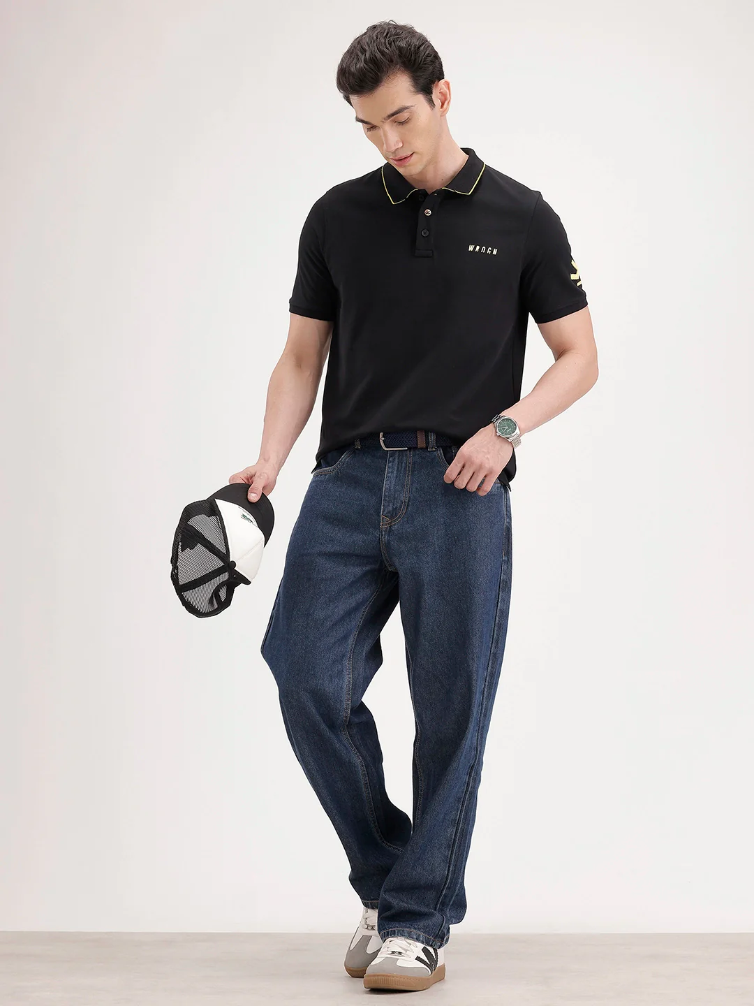 Slim Fit Tipping Collar Polo T-Shirt | Black - Image 2