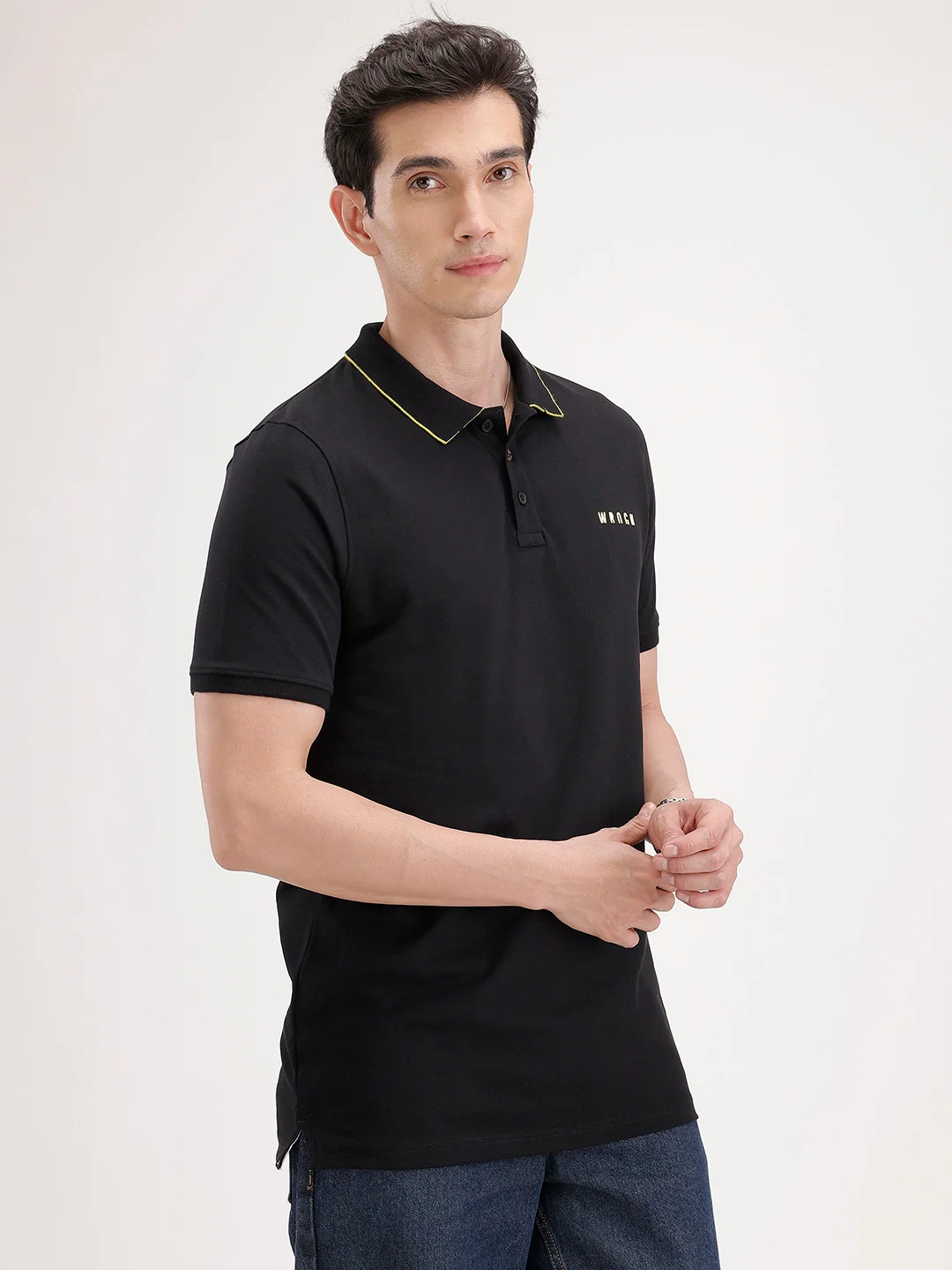 Slim Fit Tipping Collar Polo T-Shirt | Black - Image 4